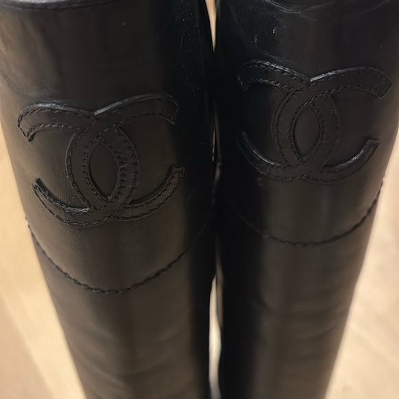 Chanel Logo Riding Boots size 38 - Picture 2 of 6